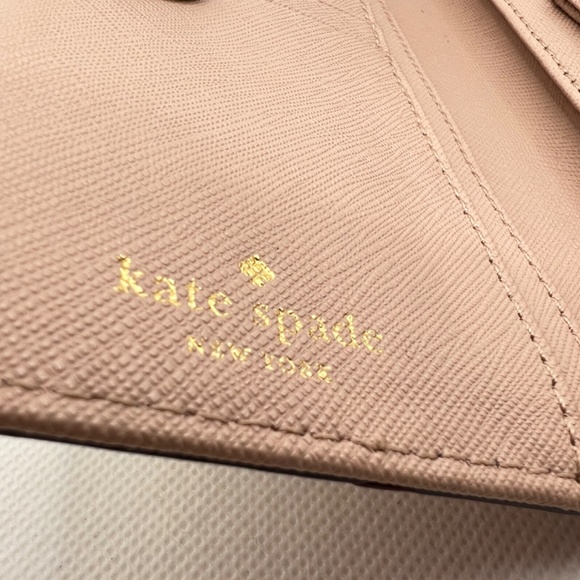 Kate Spade Wallet Pink and White with Gold Accents - Picture 6 of 11